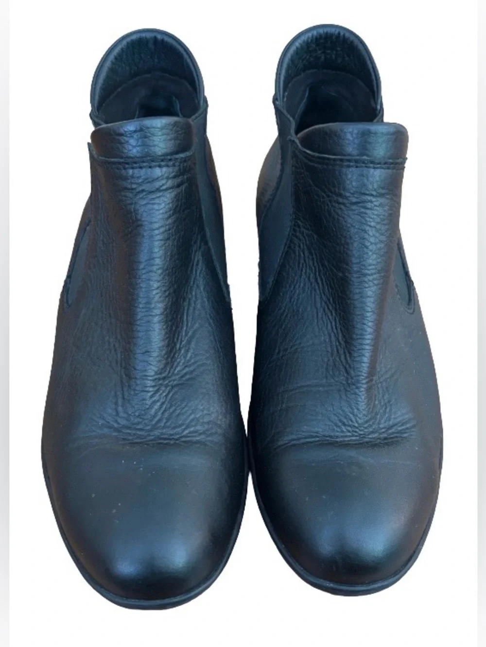 David Tate pebbled blk lthr chelsea ankl boots WM 10 WIDE comfort tradcore